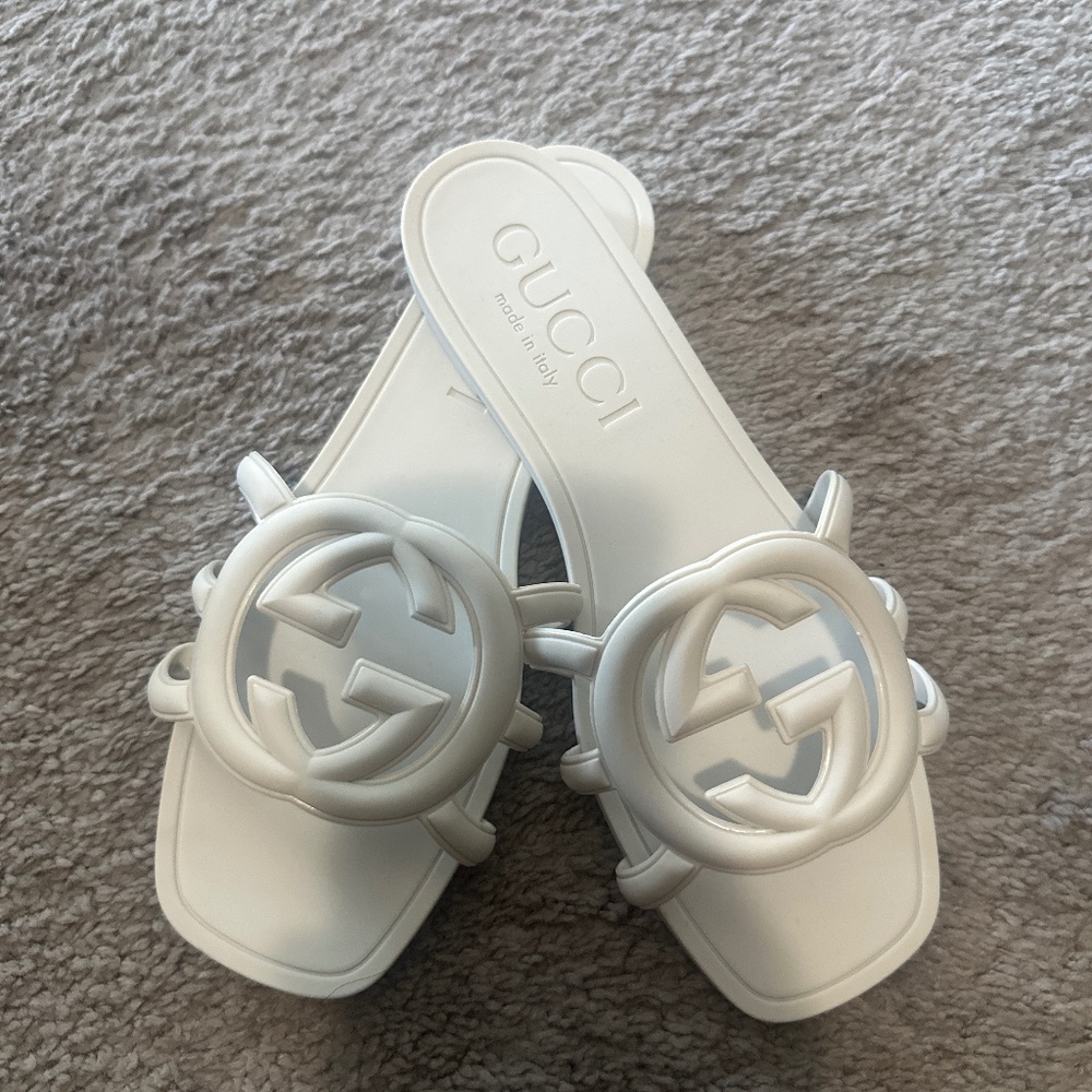 Palma GG Rubber Flat Slide Sandals